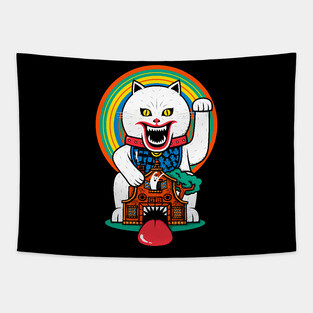 Haunted House Cat Tapestry