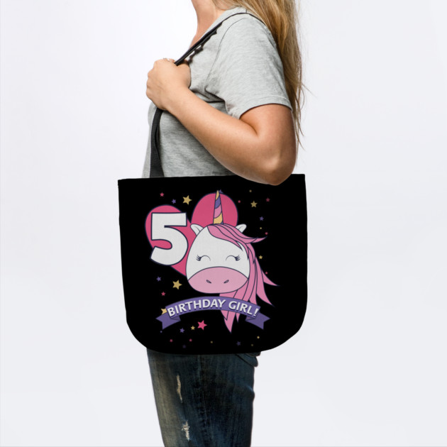 Birthday Girl! Unicorn 5th Birthday graphic design Gifts by creative