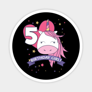 Birthday Girl! Unicorn 5th Birthday graphic design Gifts Magnet