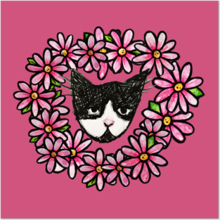 Tuxedo Kitty Cat Love Posters and Art