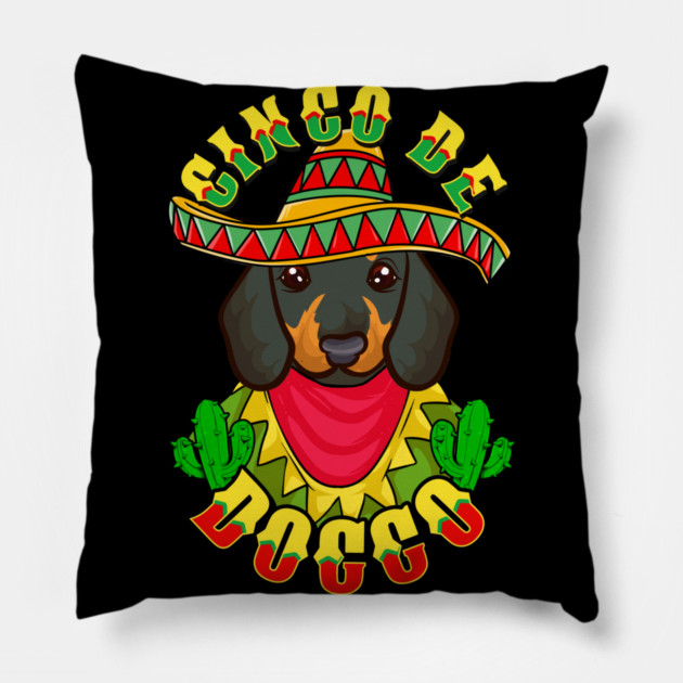 Cinco de Doggo Funny Dachshund Dog for Cinco de Mayo product Pillow by creative