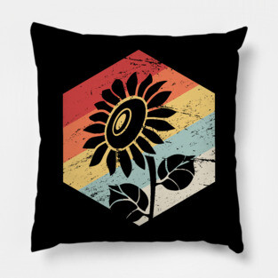 Retro Sunflower | Gardener Gardening Graphic Pillow