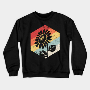 Retro Sunflower | Gardener Gardening Graphic Crewneck Sweatshirt