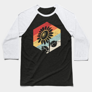 Retro Sunflower | Gardener Gardening Graphic Baseball T-Shirt
