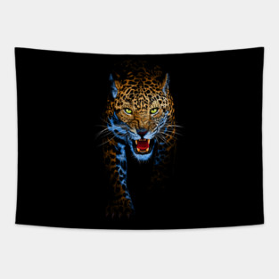 Leopard stalking Tapestry