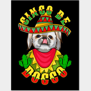 Cinco de Doggo Funny Shih Tzu Dog for Cinco de Mayo design Posters and Art