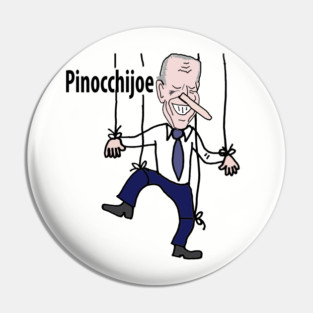 Funny Anti Joe Biden Pinocchijoe Pun Cartoon Pin