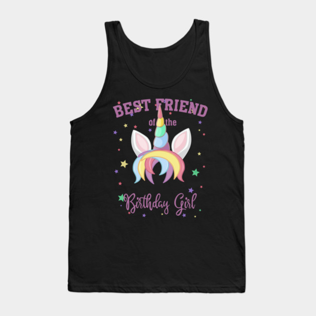 Best Friend of the Birthday Girl! Unicorn Face print Gift Tank Top by creative