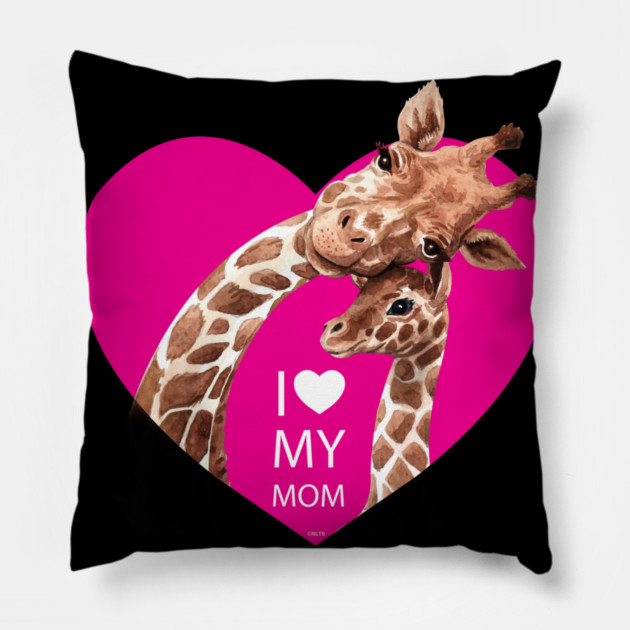 I love my mom Giraffe Pillow by creative