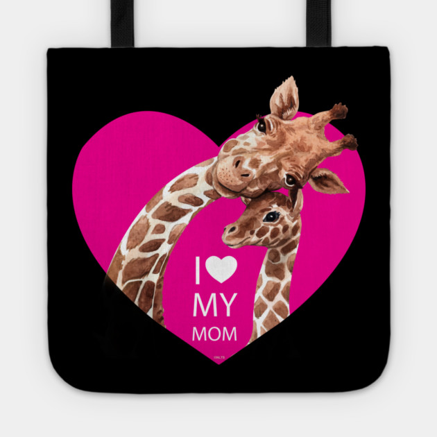 I love my mom Giraffe Tote by creative