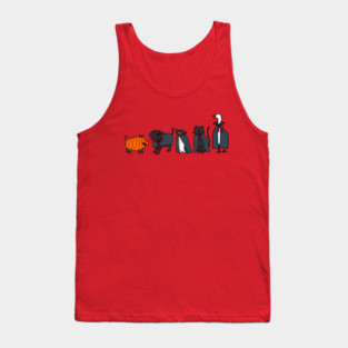 Horror Funny Halloween Vampire Animals Party Tank Top