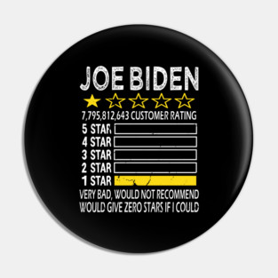 Anti Joe Biden One Star Rating Very Bad, Would Not Recommend Pin