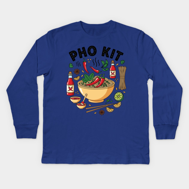 Pho Kit Kids Long Sleeve T-Shirt by enrynz