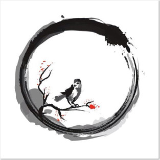 Zen With Beautiful Bird Posters and Art