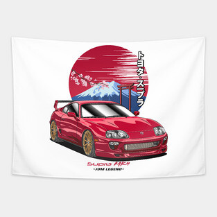 JDM Red Supra MK4 Tapestry