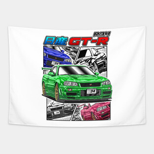 JDM Legend Nissan Skyline GTR R34 Tapestry