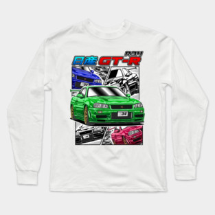 JDM Legend Nissan Skyline GTR R34 Long Sleeve T-Shirt
