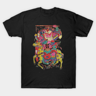 Samurai on horse v2 drawing T-Shirt