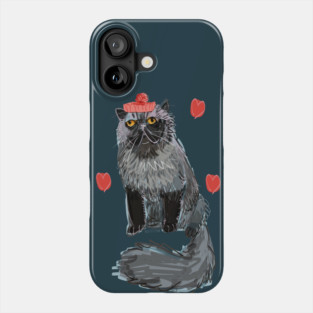 Alfredo-Cat with beret Phone Case