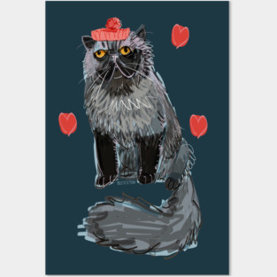 Alfredo-Cat with beret Posters and Art