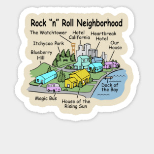 Rock n roll Neighborhood Sticker