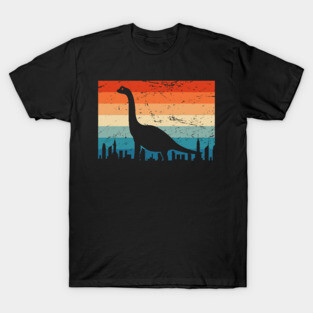 Retro Long Neck Dinosaur Brontosaurus T-Shirt