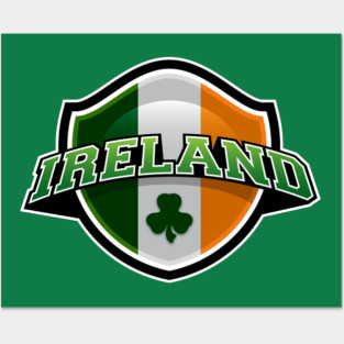 Ireland Flag Shield Posters and Art