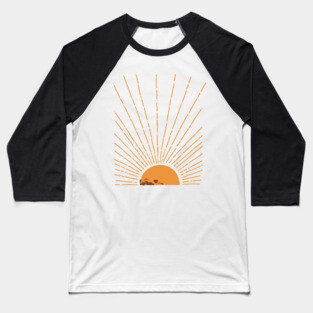 Abstract Sunrise Pug Baseball T-Shirt