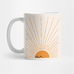 Abstract Sunrise Pug Mug