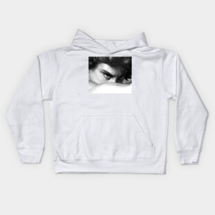 reinterpretation of the gaze of The Fallen Angel black and white (oil on canvas), Alexandre Cabanel Kids Hoodie