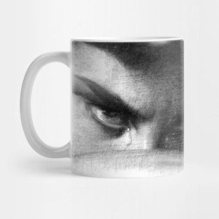 reinterpretation of the gaze of The Fallen Angel black and white (oil on canvas), Alexandre Cabanel Mug