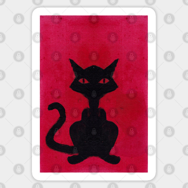 BLACK CAT Sticker by droidmonkey