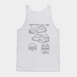 Tesla Model X Patent Black Tank Top
