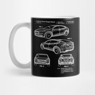 Tesla Model X Patent White Mug