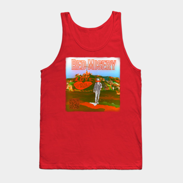 Red Misery Distressed + QR Tank Top by Red Misery