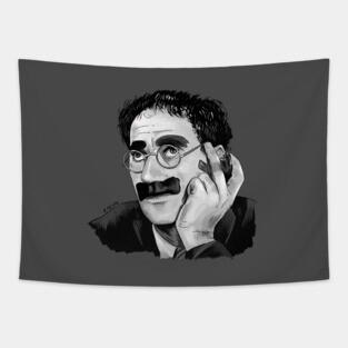 Groucho Marx Illustration by Burro Tapestry