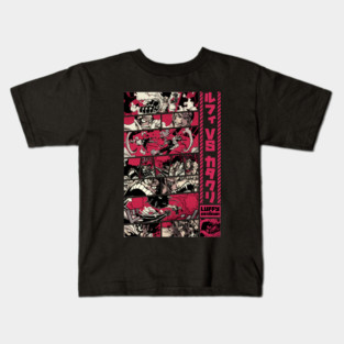 Luffy Sankeman vs Katakuri == ONE PIECE = Manga Panel Desing S04 -Magenta- Kids T-Shirt