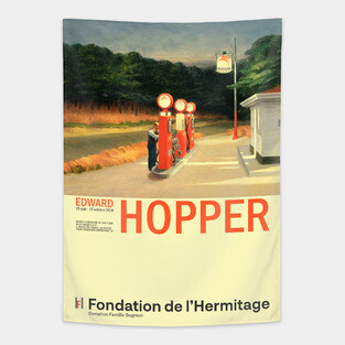 Edward Hopper - Gas - Minimalist Exhibition Art Poster Tapestry