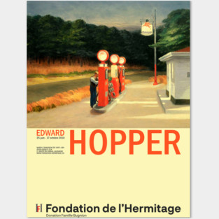 Edward Hopper - Gas - Minimalist Exhibition Art Poster Posters and Art