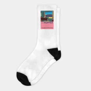 Edward Hopper - Western Motel - Minimalist Exhibition Art Poster Socks