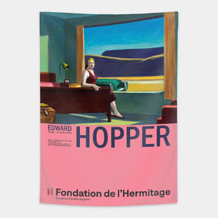 Edward Hopper - Western Motel - Minimalist Exhibition Art Poster Tapestry