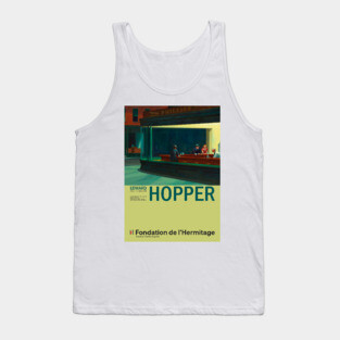 Edward Hopper - Nighthawks - Minimalist Exhibition Art Poster Tank Top
