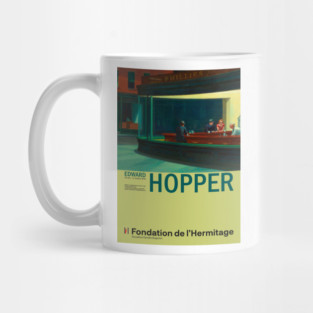Edward Hopper - Nighthawks - Minimalist Exhibition Art Poster Mug