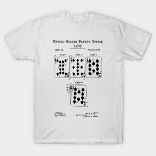 Playing Cards Patent Black T-Shirt
