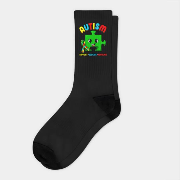 Autism Awareness Support Educate Advocate Cute design Socks by creative