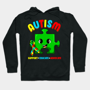 Autism Awareness Support Educate Advocate Cute design Hoodie