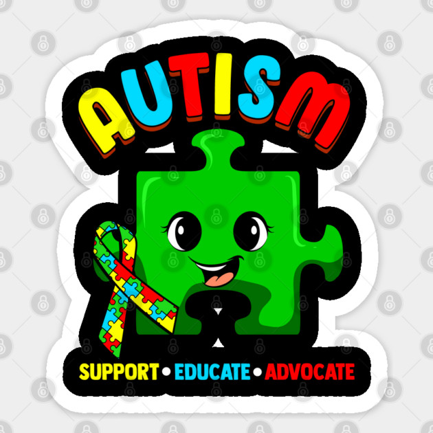 Autism Awareness Support Educate Advocate Cute design Sticker by creative