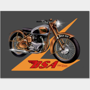 The BSA Golden Flash Motorcycle by MotorManiac Posters and Art
