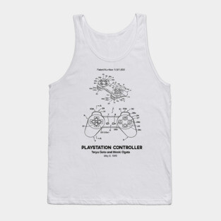 Playstation Controller Patent Black Tank Top