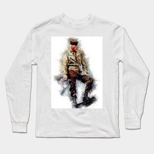 Lee Marvin Unique World War 2 Movie Watercolor Portrait Long Sleeve T-Shirt